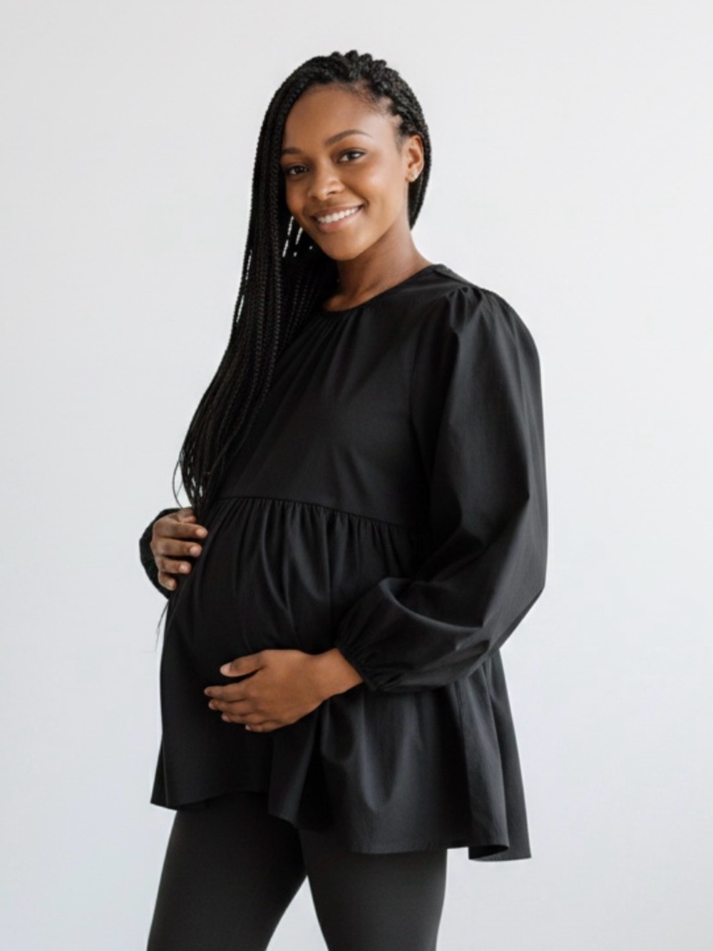 Topshop Maternity Peplum Popover Top - Black Size 4